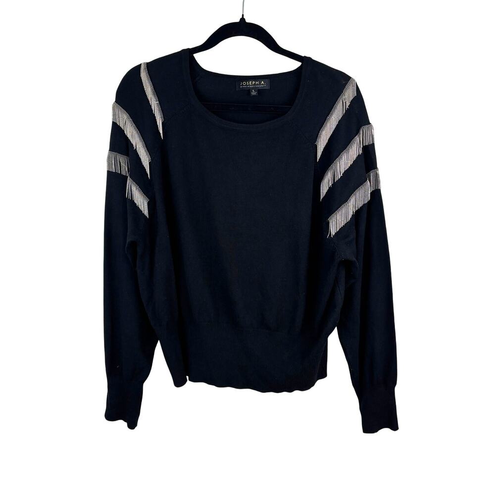 Joseph A. Fringe Sweater Western Cowgirl Dark‎ Knit Pullover – Size L